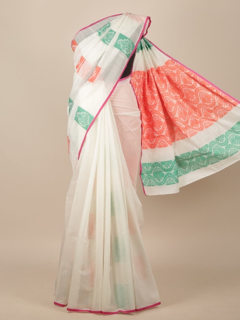 

Pothys White Ethnic Motifs Pure Cotton Saree