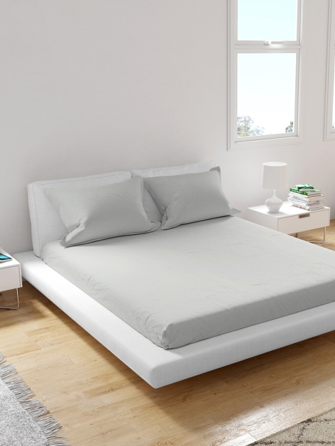 Himeya Grey 400 TC King Bedsheet with 2 Pillow Covers