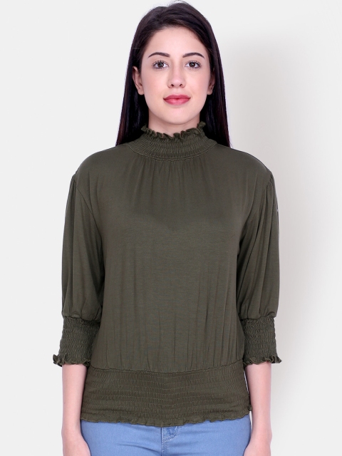 

Yaadleen Women Olive Regular Top