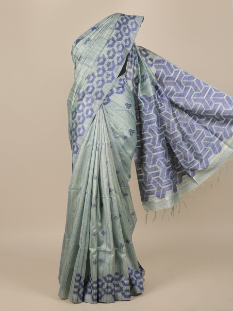 

Pothys Grey & Blue Jute Silk Saree