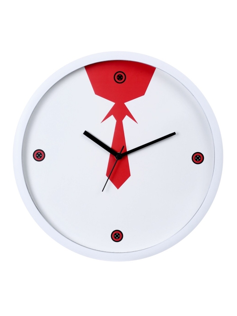 

Bodh Design White & Red Printed Contemporary Wall Clock