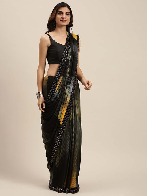 

Soch Black & Yellow Printed Saree