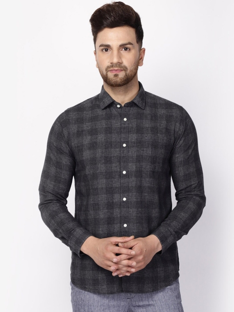 

Blackberrys Men Black Slim Fit Checked Casual Shirt