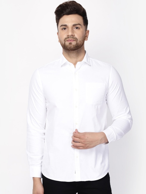 

Blackberrys Men White Solid Slim Fit Casual Shirt