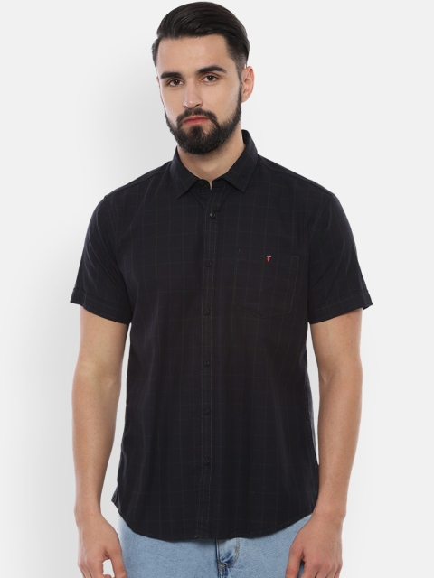 

Louis Philippe Jeans Men Black Slim Fit Checked Casual Shirt