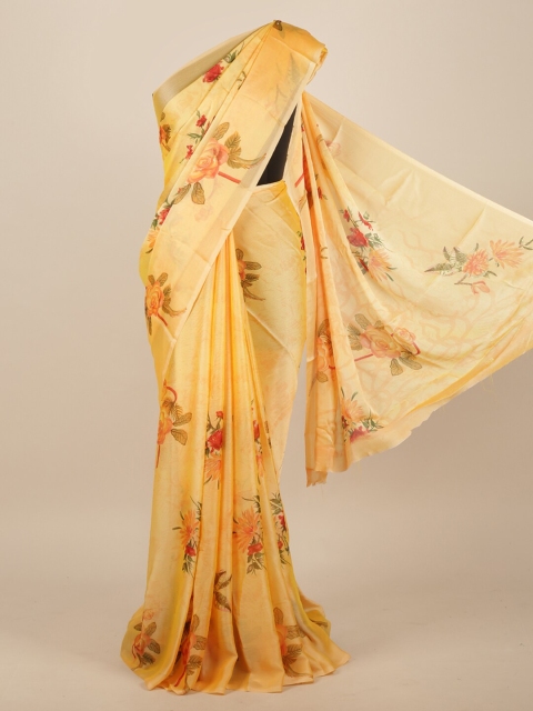 

Pothys Peach & Green Floral Saree