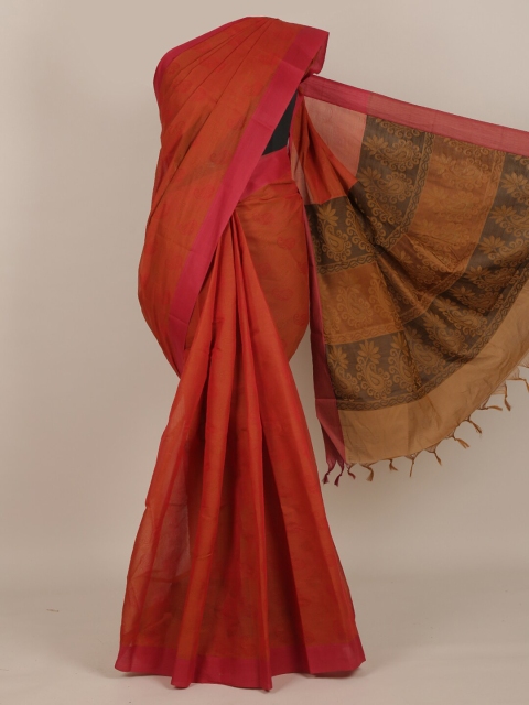 

Pothys Rust & Pink Ethnic Motifs Pure Cotton Saree
