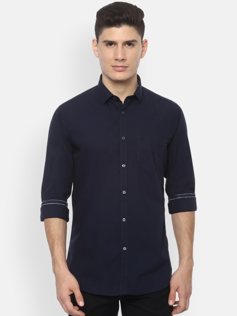 

Van Heusen Sport Men Navy Blue Slim Fit Solid Casual Shirt