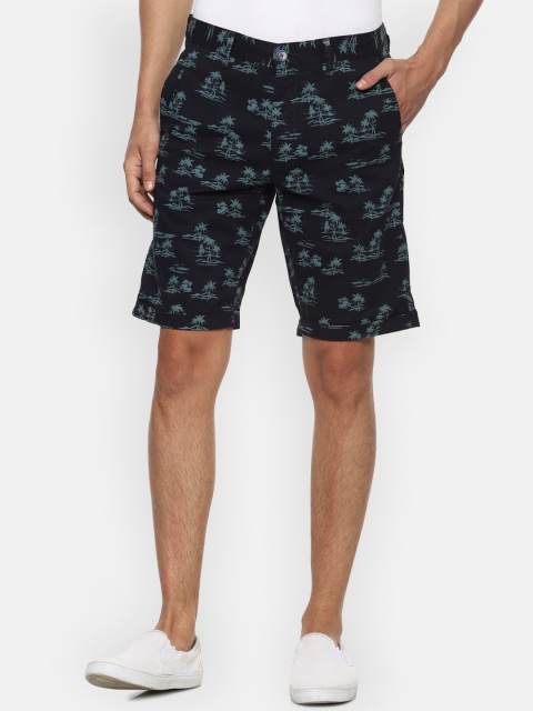 

Louis Philippe Sport Men Navy Blue Conversational Printed Mid-Rise Regular Shorts