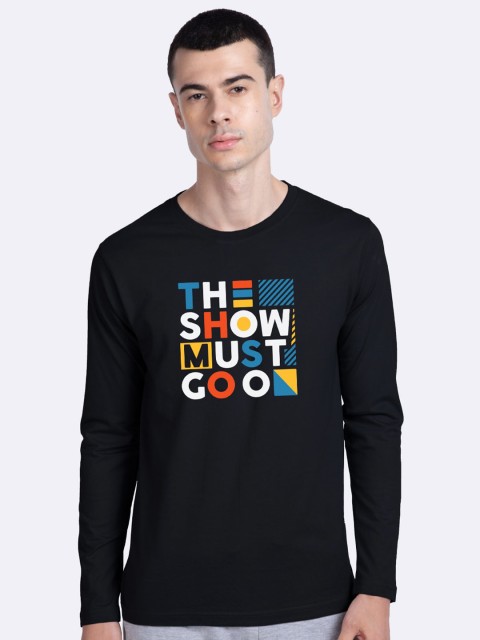 

Bewakoof Men Black & Multicoloured Typography Printed T-shirt
