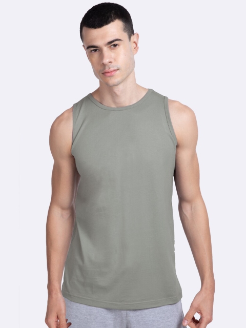 

Bewakoof Men Grey Solid Pure Cotton Innerwear Vests
