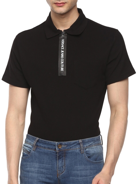 

Versace Jeans Couture Men Black Henley Neck T-shirt