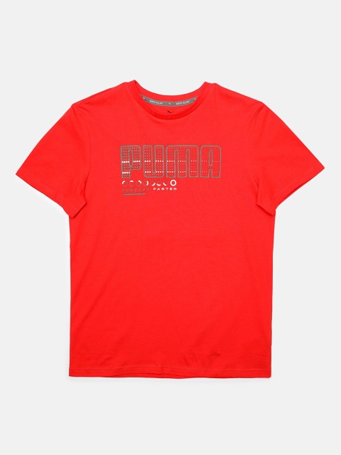 

Puma Boys Red Typography Printed Cotton T-shirt