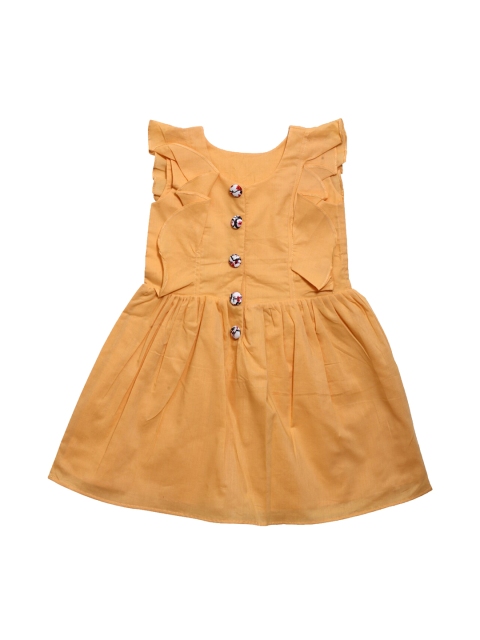 

Mish Organic Girls Mustard Yellow Buttoned Neck Fit and Flare Dress
