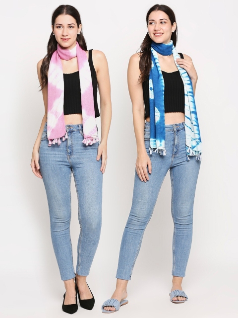 Get Wrapped Women Pack of 2 Pink & White Scarf