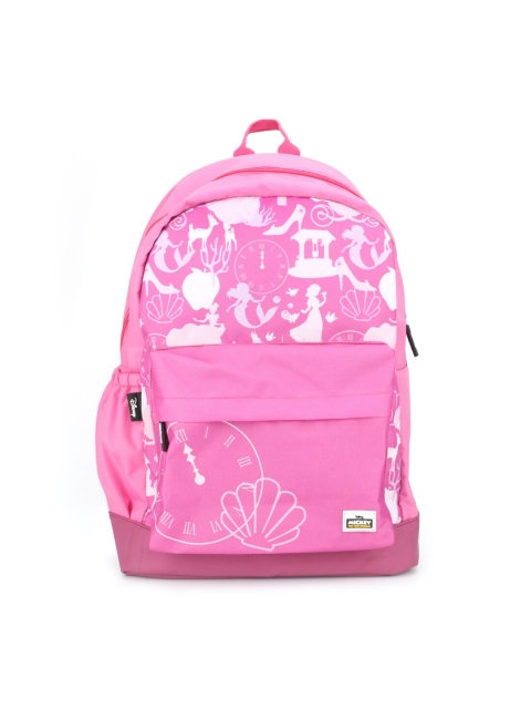 

Disney Girls Pink & White Graphic Backpack with Compression Straps