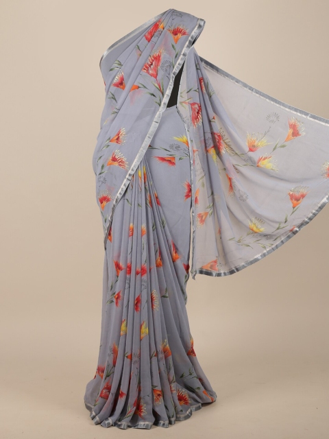 

Pothys Grey & Red Floral Saree