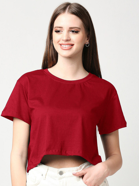

Bewakoof Women Red Boxy Crop Top