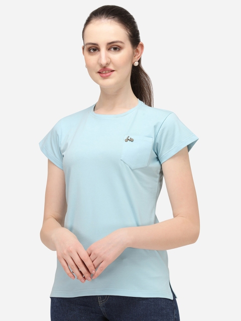 

OM SAI LATEST CREATION Turquoise Blue Regular Top