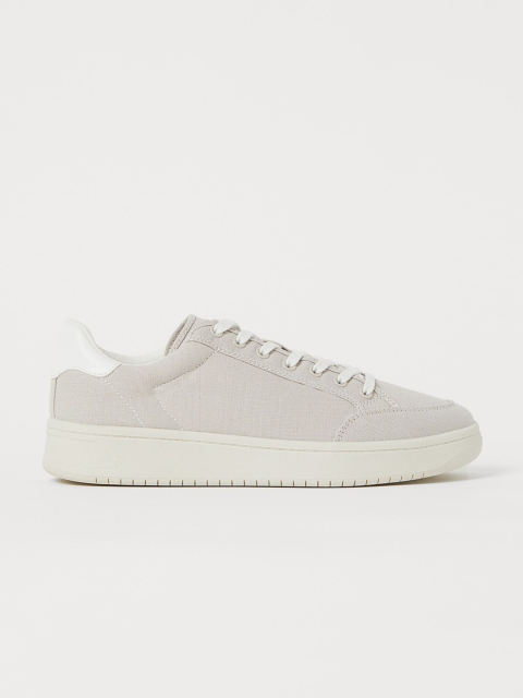 

H&M Women Beige Cotton Canvas Trainers