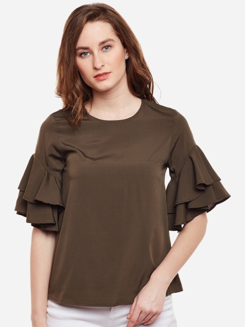 

Oxolloxo Women Brown Solid Regular Top