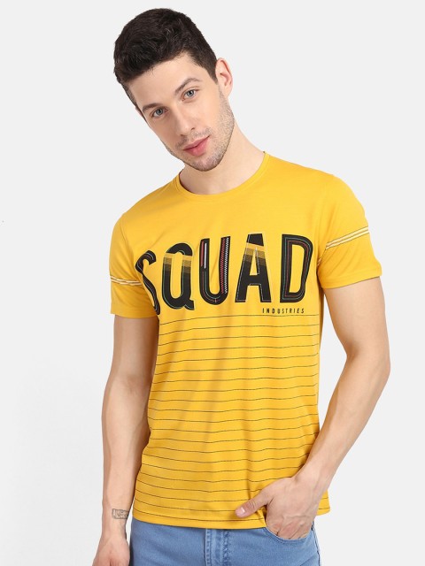

V2 Value & Variety Men Mustard Typography Printed T-shirt