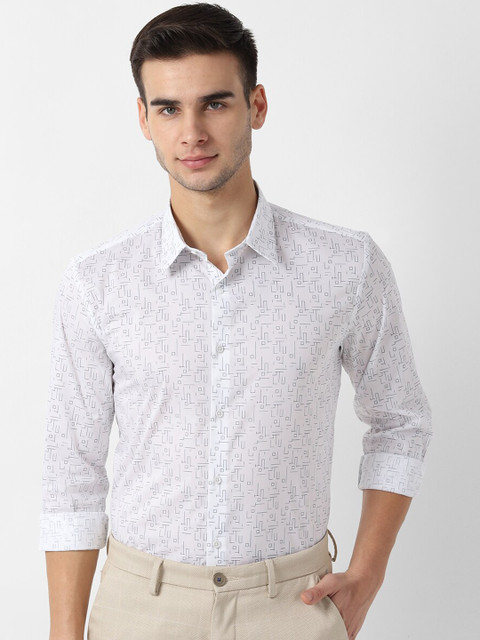 

Louis Philippe Sport Men White Slim Fit Printed Casual Shirt