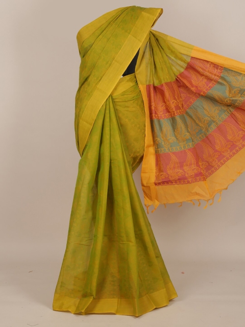 

Pothys Green & Orange Pure Cotton Saree