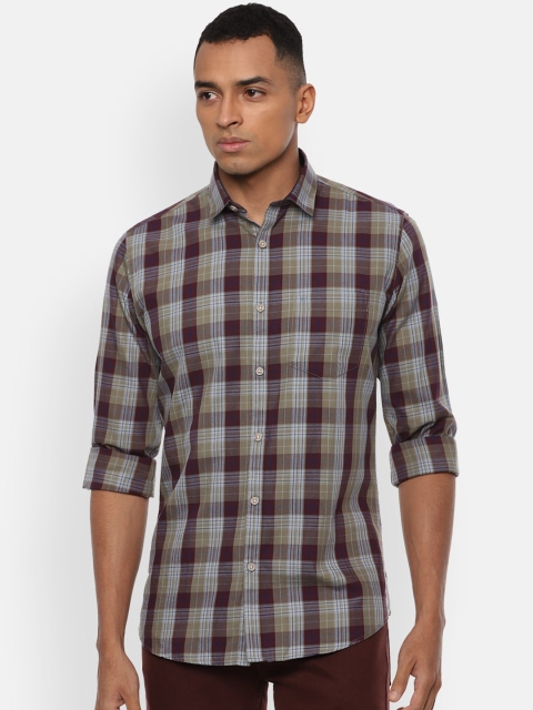 

Van Heusen Sport Men Brown Slim Fit Checked Casual Shirt