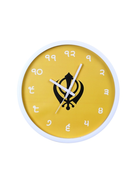 

Bodh Design Yellow & White Printed Contemporary Wall Clock 28 Cm