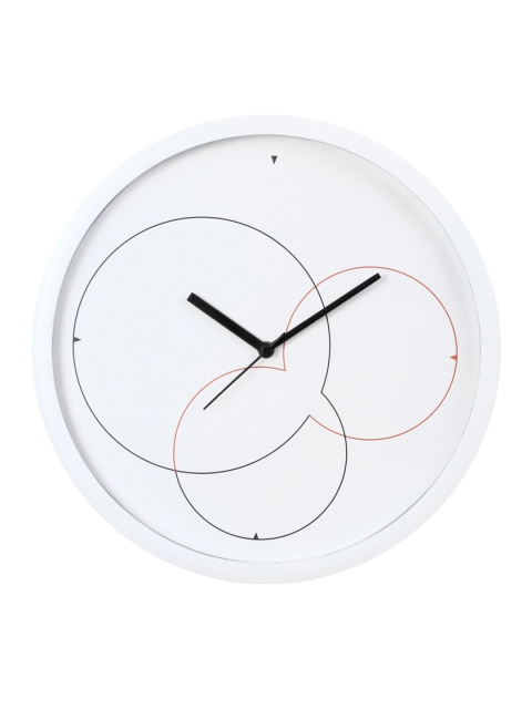 

Bodh Design White & Red Printed Contemporary Wall Clock