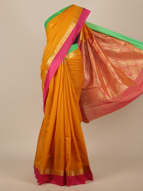 

Pothys Mustard & Pink Zari Pure Cotton Saree