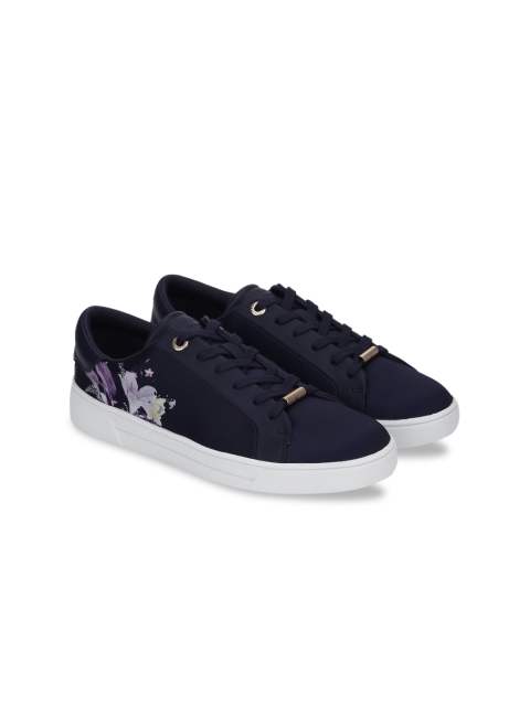 

Ted Baker Women Navy Blue Printed Leather Sneakers