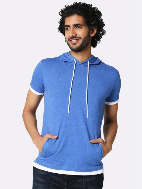 

Bewakoof Men Blue Hoodie T-Shirt