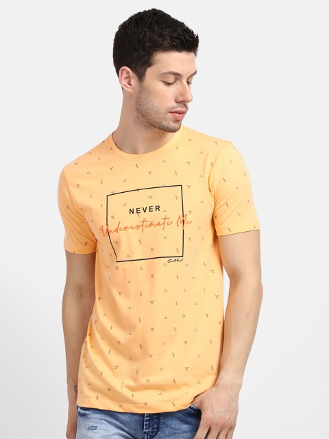 

V2 Value & Variety Men Orange Typography Printed T-shirt