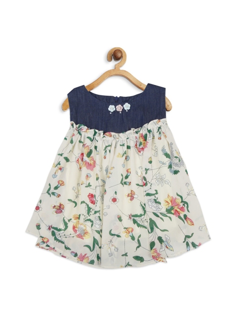 

Tiny Girl Navy Blue Floral Chiffon Regular Top