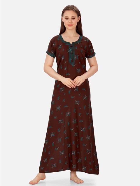 

Sand Dune Printed Alpine A-line Nightrdress, Brown