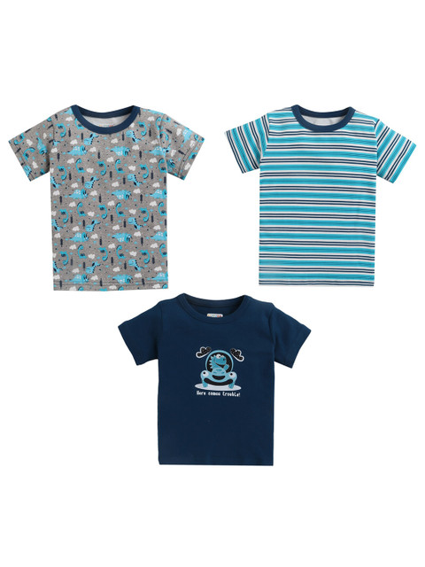 

BUMZEE Boys Pack of 3 Printed T-shirt, Multi