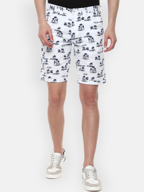 

Louis Philippe Sport Men White Floral Printed Slim Fit Mid-Rise Chino Shorts