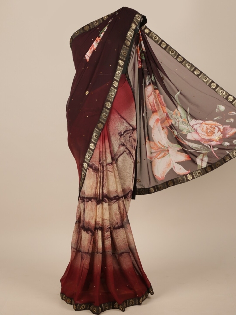 

Pothys Brown & Beige Printed Saree