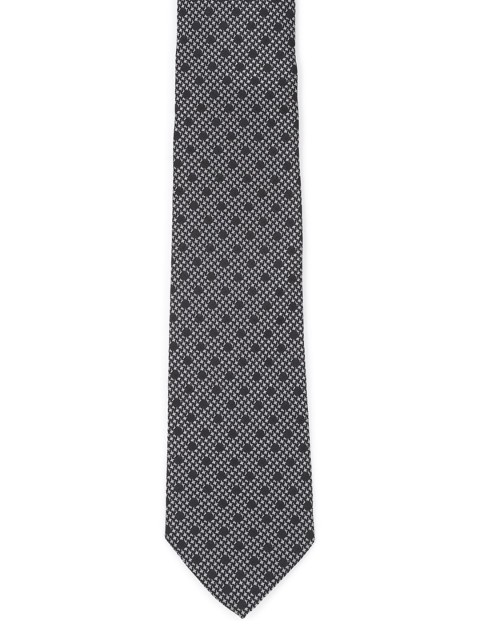 

Peter England Men Black & Grey Woven Design Broad Tie
