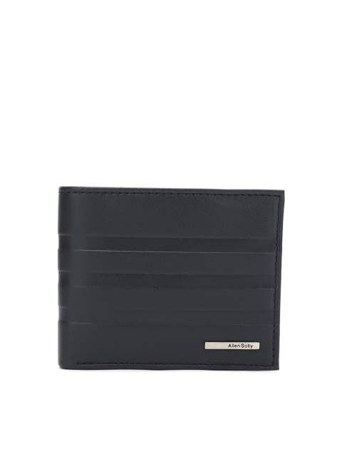 

Allen Solly Men Navy Blue Textured Leather Two Fold Wallet