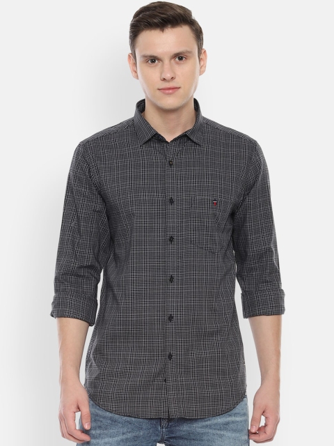 

Louis Philippe Jeans Men Black & White Slim Fit Checked Casual Shirt