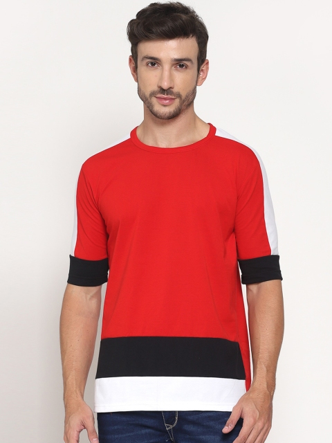 

PAUSE SPORT Men Multi Colourblocked Applique Slim Fit T-shirt