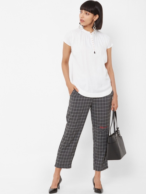 

ZOLA Women White & Grey Top with Trousers