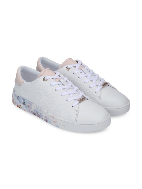 

Ted Baker Women White Printed Leather Sneakers
