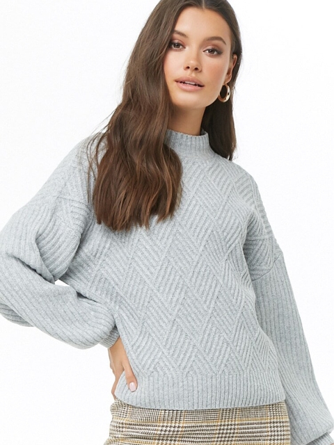 

FOREVER 21 Women Grey Pullover