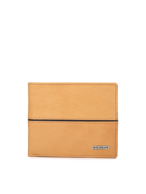 

Peter England Men Mustard Striped Leather Two Fold Wallet