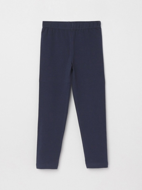 

max Girls Navy Blue Solid Ankle-Length Leggings
