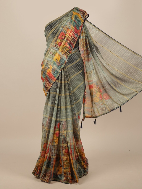 

Pothys Multi Floral Printed Poly Chiffon Saree